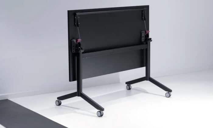 Multibase B2 Folding Table in black shown folded down