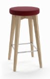 Natta Breakout Table And Bench high round upholstered stool with wooden frame NAS-12