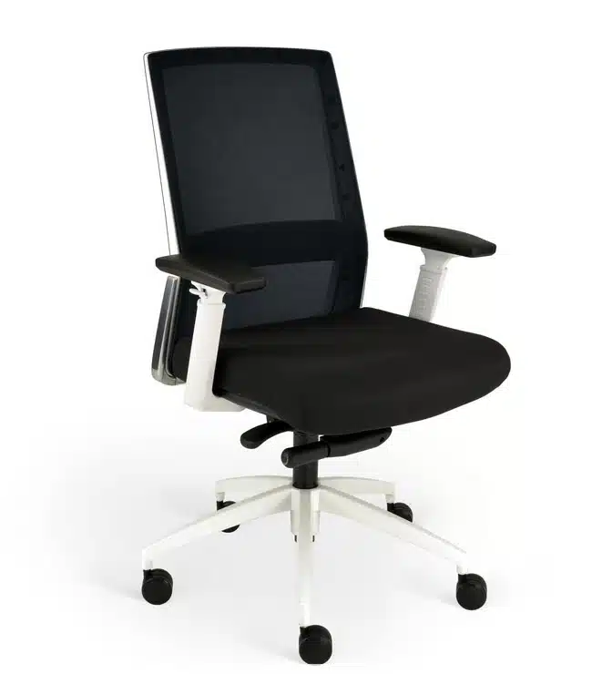 Nero Mesh Back Task Chair with white frame
