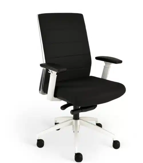 Nero Task Chair with upolstered seat and white frame