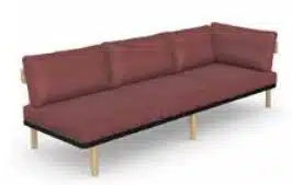 Neve Seating three seat sofa with left hand side arm NEV3.LSA