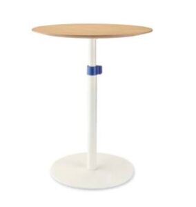 Nota Table adjustable height with a round top and base PLTAR