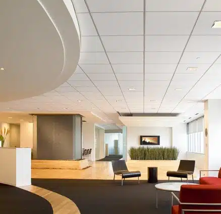 Office Refurbishment showing upgraded breakout area