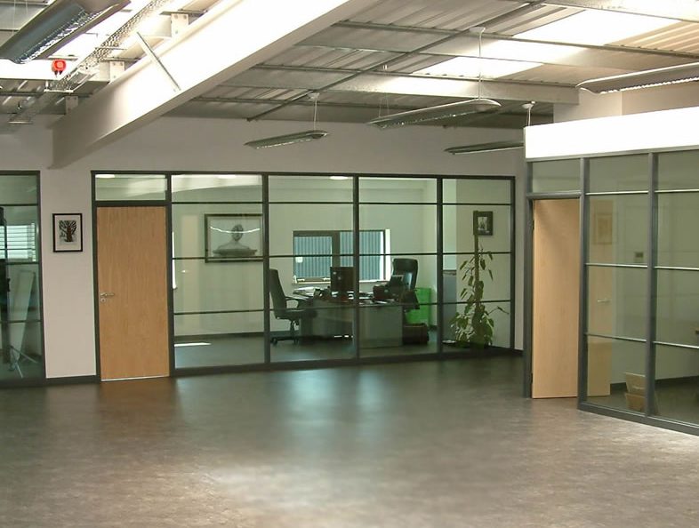 Office Refurbishment showing glass partition walls