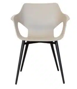 Ora Chair with polypropylene shell and 4 leg metal frame ORC.4L1.PWH white, ORC.4L1.PCY clay or ORC.4L1.PBK black
