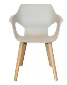 Ora Chair with polypropylene shell and 4 leg wooden frame ORC.4W1.PWH white, ORC.4W1.PCY clay or ORC.4W1.PBK black