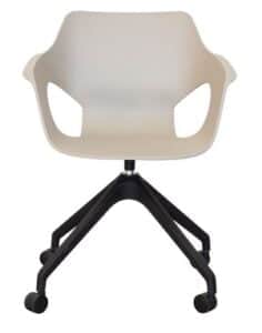 Ora Chair with polypropylene shell and swivel 4 star base on castors ORC.S4C.PWH white, ORC.S4C.PCY clay or ORC.S4C.PBK black