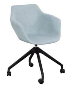 Ora Chair with upholstered shell and a swivel 4 star base on castors ORC.S4C.UPH