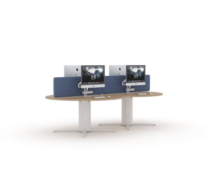 Orb Desk double configuration shown with desk screens