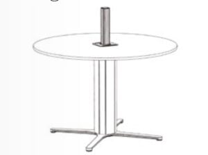 Orb Desk high post full desk 1050mm high 1400mm diameter ORHPT14RD or 1600mm diameter ORHPT16RD
