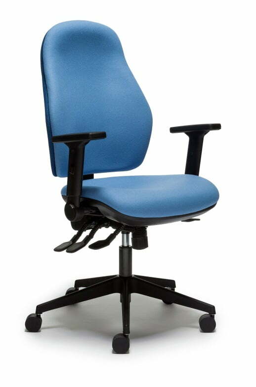 Orthopaedica 100 Series Back Care Chair In Blue With Adjustable Arms - Front Side View