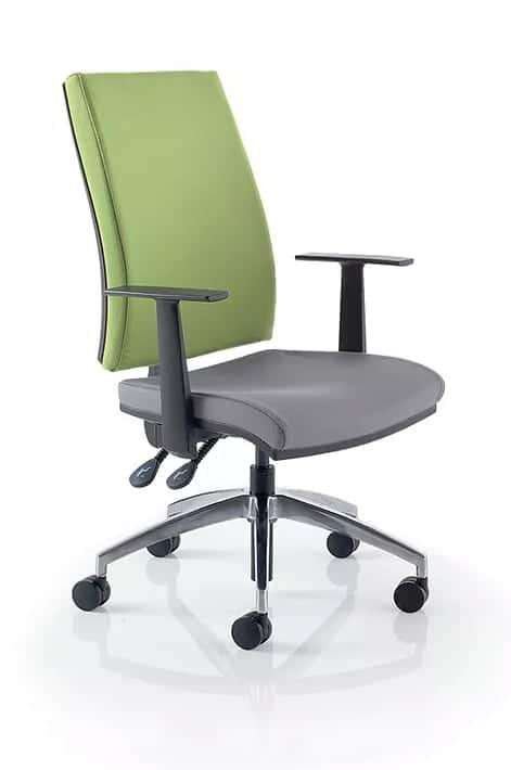 Othello Task Chair with high back, T shaped fixed armrests and chrome stiletto base OM(1)