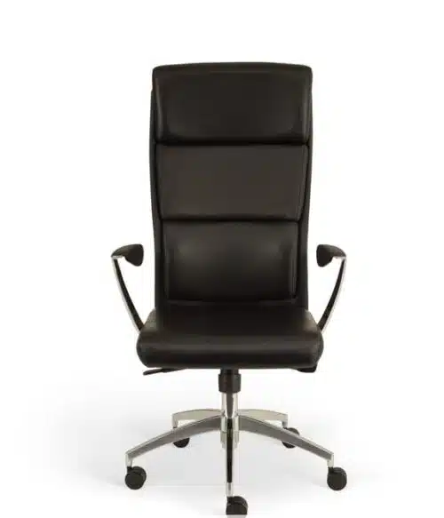 Otto Executive Chair high back chair with fixed arms and 5 star chrome base with castors TT33310