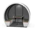 Outdoor Meeting Pods For KSA showing the part enclosed pod
