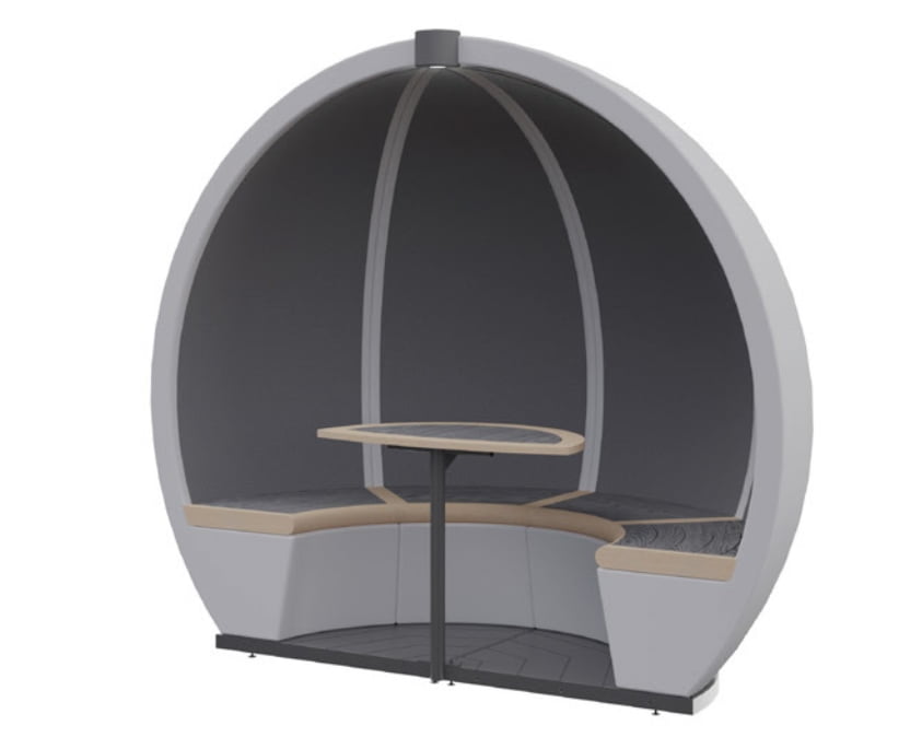 Outdoor Orb Pod 4 person pod with table