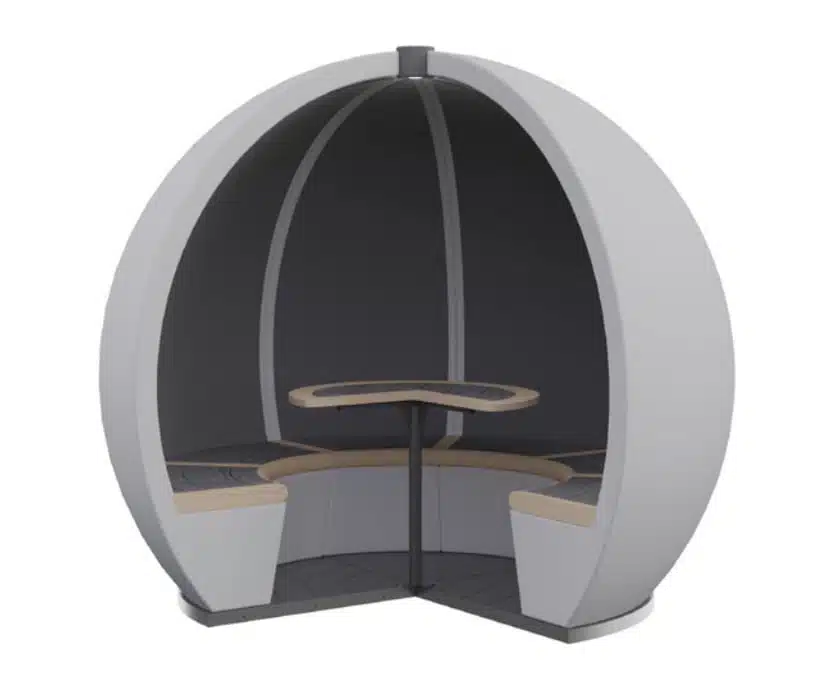 Outdoor Orb Pod 6 person pod with table