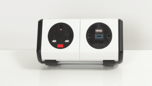 Panda Power Module in white with black sockets and end caps