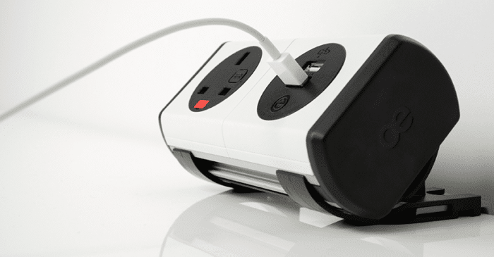 Panda Power Module in white and black, showing the USB charger