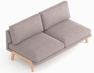 Pausa Modular Seating single seater sofa with wooden trim back PSAE2
