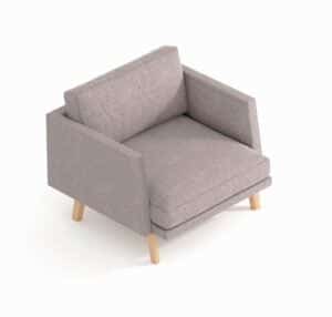 Pausa Modular Seating single seater with arms and WOODEN TRIM trim back PSAD203