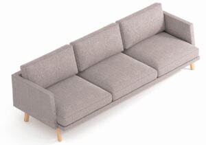 Pausa Modular Seating three seater sofa with arms and WOODEN TRIM back PSAF203