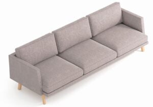 Pausa Modular Seating three seater sofa with arms and upholstered back PSAC203