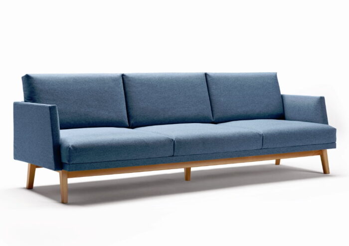 Pausa Modular Seating three seater sofa with arms and upholstered trim