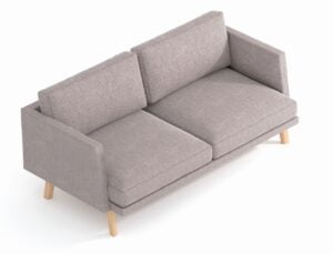 Pausa Modular Seating two seater sofa with arms and WOODEN TRIM back PSAE203