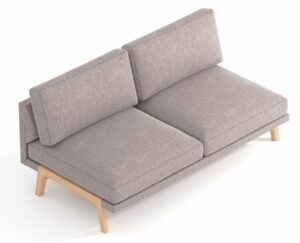 Pausa Modular Seating two seater sofa with upholstered back PSAB2