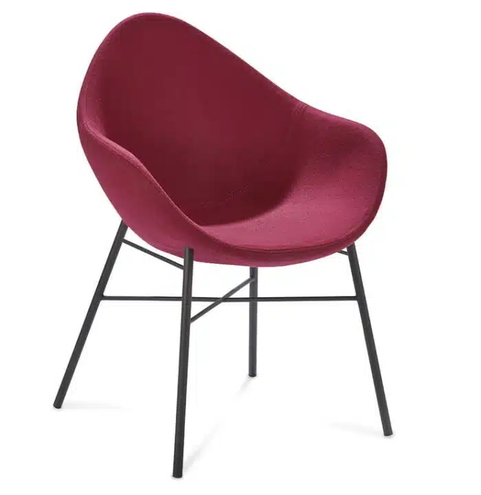 Pear Breakout Chair compact armchair with metal 4 leg frame