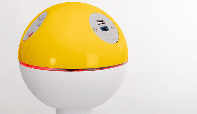 Pelican Power Module yellow top, white under dome and LED feature ring