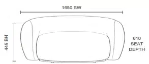 Phoebe Soft Seating - Curved Sofa dimensions PHBSF