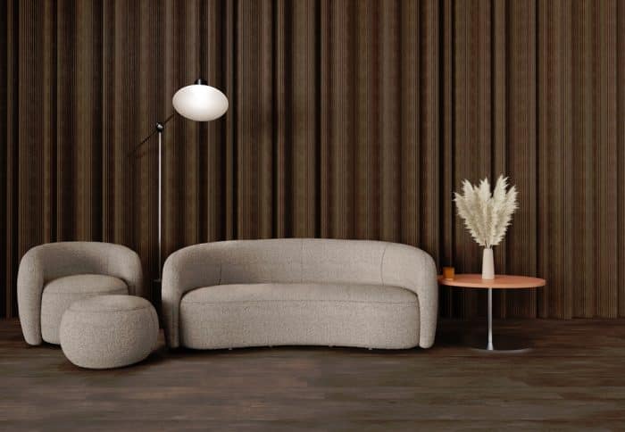 Phoebe Soft Seating - Phoebe sofa, swivel chair and footstool shown in a lounge space