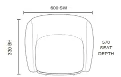 Phoebe Soft Seating - Swivel Armchair dimensions PHBSA