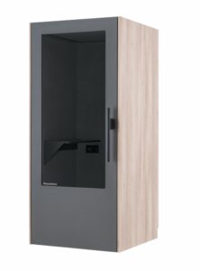 PhoneAlone Phone Booth in grey with light oak sides