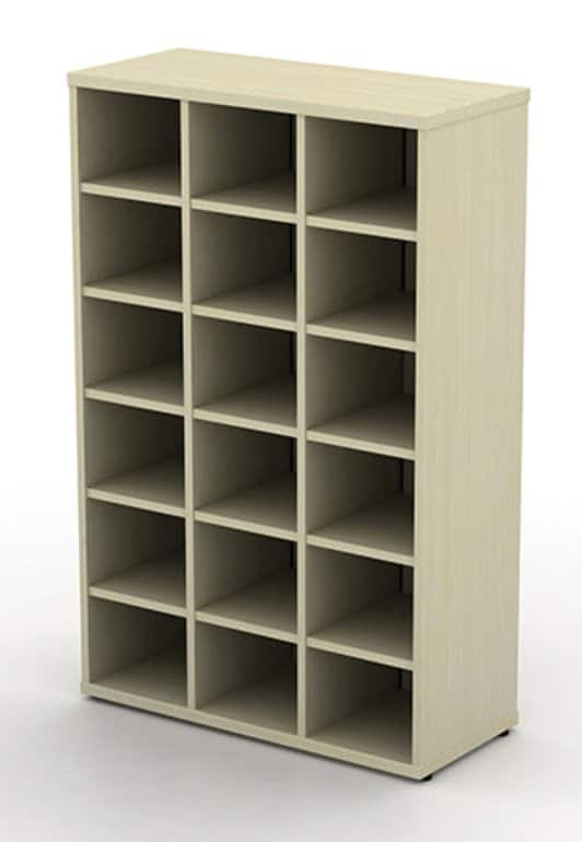 Pigeon Hole Storage 18 compartment tall unit 3 wide by 6 high