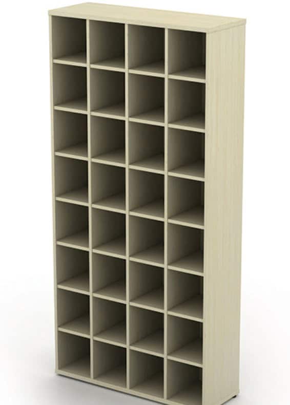 Pigeon Hole Storage 32 compartment tall unit 4 wide by 8 high