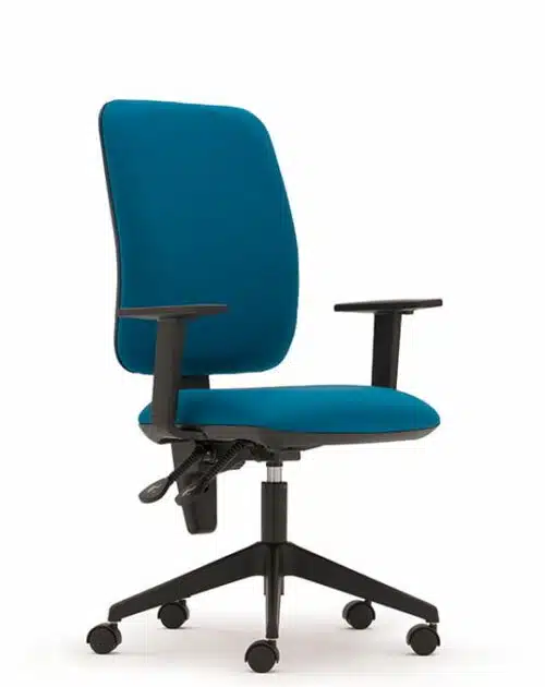 Pluto Task Chair high back, height adjustable arms, standard mechanism, black 5 star base on castors PT70HA