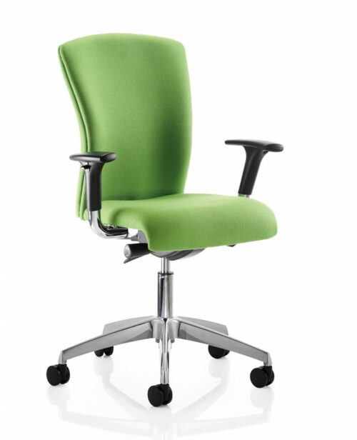 Poise Task Chair high back chair with height adjustable arms and a chrome base on castors