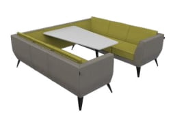 Polly Soft Seating six seater den with table and low back - 6 seat low den