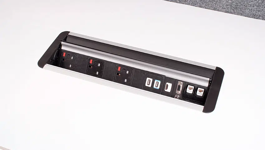 Prism Power Module in natural anodised aluminium with black black trim