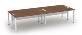 Pure Bench Desk 4 person back to back double bench with four 600mm deep tops
