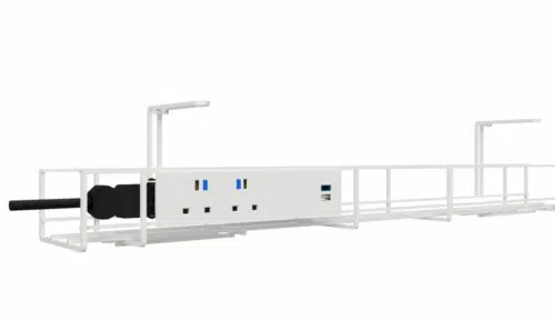 QikTray Cable Basket with UK power and USB charging points