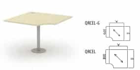 Qudos Desks And Workstations radial corner extension link with white, silver, black or graphite frame