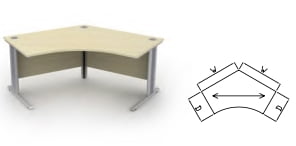 Qudos Desks And Workstations segment workstation with white, silver, black or graphite frame