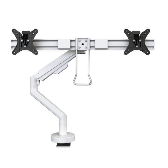 Reach Plus Monitor Arm in white for dual screens