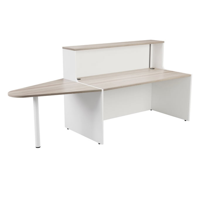 Reception unit with side extension shown in white with wood effect tops RCA1600EX