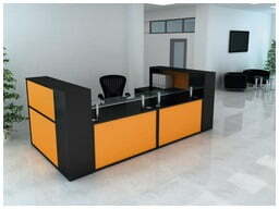 Receptiv Reception Desk Example Configuration 4 - Front View