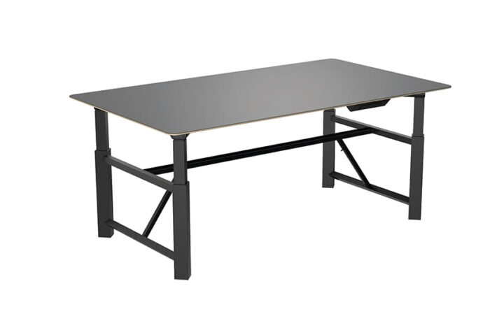 Relic Project Table rectangular height adjustable table in black finish