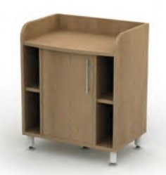 Reunion Boardroom Storage narrow credenza unit with 1 full door and 1 adjustable shelf, accommodates mini bar fridge - supplied separately USHDV10